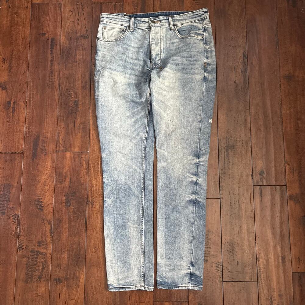 Ksubi Chitch Pure Dynamite Jeans Mens 34 Light Blue Denim Faded Washed Skinny